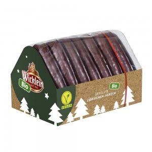 BIO Пряники с апельсиновой начинкой, покрытые шоколадом, веган, Wicklein, 240 г