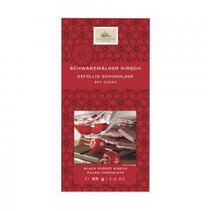 Темный шоколад с начинкой "Шварцвальдская вишня", 60% какао, Lauenstein, 80 г