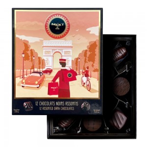 Ассорти конфет из темного шоколада в подарочной картонной коробке Maxim's, 120 г