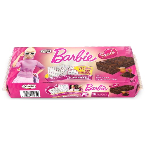 Десерт бисквитный Barbie Snack с какао и мёдом Freddi, 10 х 25 г