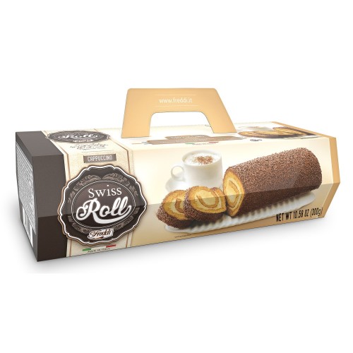 Десерт бисквитный Swiss Roll с начинкой из крема капучино Freddi, 300 г