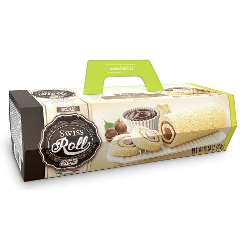 Десерт бисквитный Swiss Roll с начинкой фундук-какао Freddi, 300 г