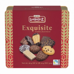 Ассорти печенья "Exquisit" в красной подарочной баночке Lambertz, 750 г