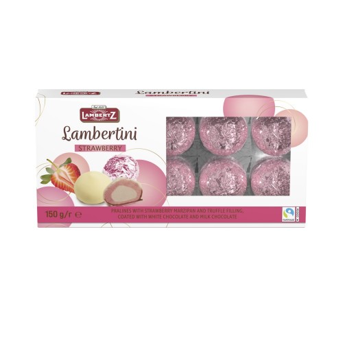 Шоколадные конфеты пралине Lambertini с клубничной начинкой Lambertz, 150 г