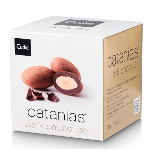 Конфеты Catanias "Миндаль в темном шоколаде" в картонной коробке Cudie, 35 г
