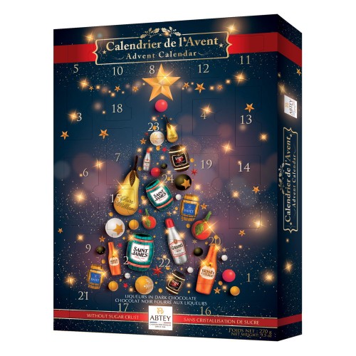 Адвент-календарь, ассорти шоколадных конфет с ликерной начинкой Abtey, 270 г