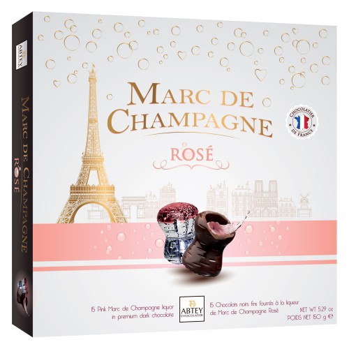 Шоколадные конфеты "Moments Champagne Rose" с ликерной начинкой Abtey, 150 г