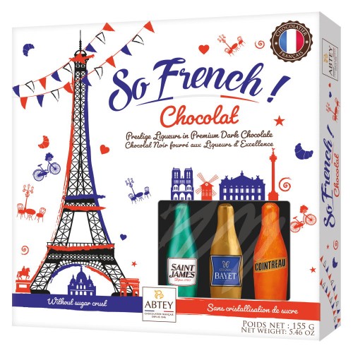 Ассорти шоколадных конфет "SO FRENCH!" с ликерной начинкой Abtey, 155 г