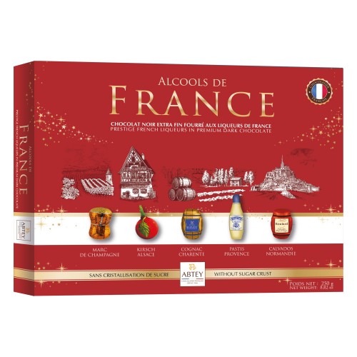 Ассорти шоколадных конфет "Alcools de France" с ликерной начинкой Abtey, 250 г