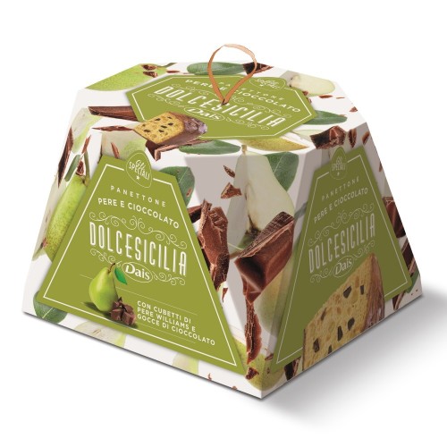 Кекс панеттоне с шоколадной крошкой и карамелизированной грушей Dais, 750 г