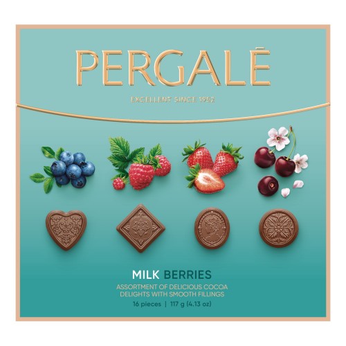 Ассорти шоколадных конфет "Milk Berries" Pergale, 117 г