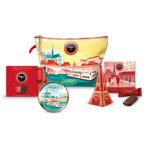 Подарочный набор "Париж на Сене" в сумочке на молнии Maxim's, 154 г