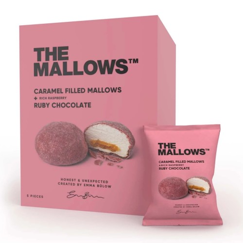 Маршмеллоу с карамельной начинкой в бельгийском рубиновом шоколаде Mallows, 5 х 16 г