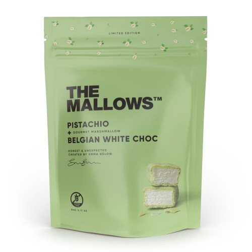 Маршмеллоу в бельгийском белом шоколаде со вкусом фисташек Mallows, 90 г