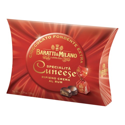 Шоколадные конфеты "Кунео" c кремом и ромом в коробочке BarattieMilano, 150 г